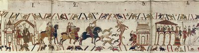 Koning Edward de Belijder stuurt Harold met zijn mannen naar Normandië, Tapijt van Bayeux door Unbekannt Unbekannt